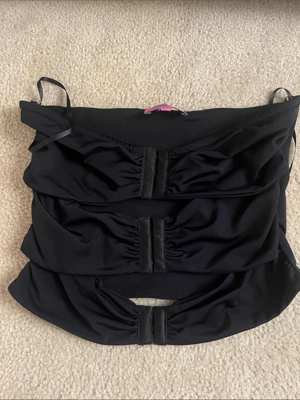 Edikted Black Strapless Ruched Bustier Tank